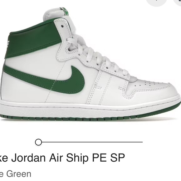Nike Jordan Air Ship PE SP White Green Sneakers - Picture 1 of 4